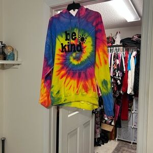 Colorful Tie-Dye 'Be Kind'  Hoodie — GENTLY USED!